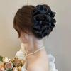 Schwarze Netzblume Haarspange Damen Haifisch Pferdeschwanz Clip Kopfschmuck Temperament Blume Haarklammer Kopfbedeckung
