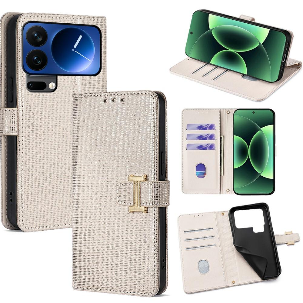 For Xiaomi 17 Pro Max Case Metal I-Buckle PU Leather Wallet Phone Cover