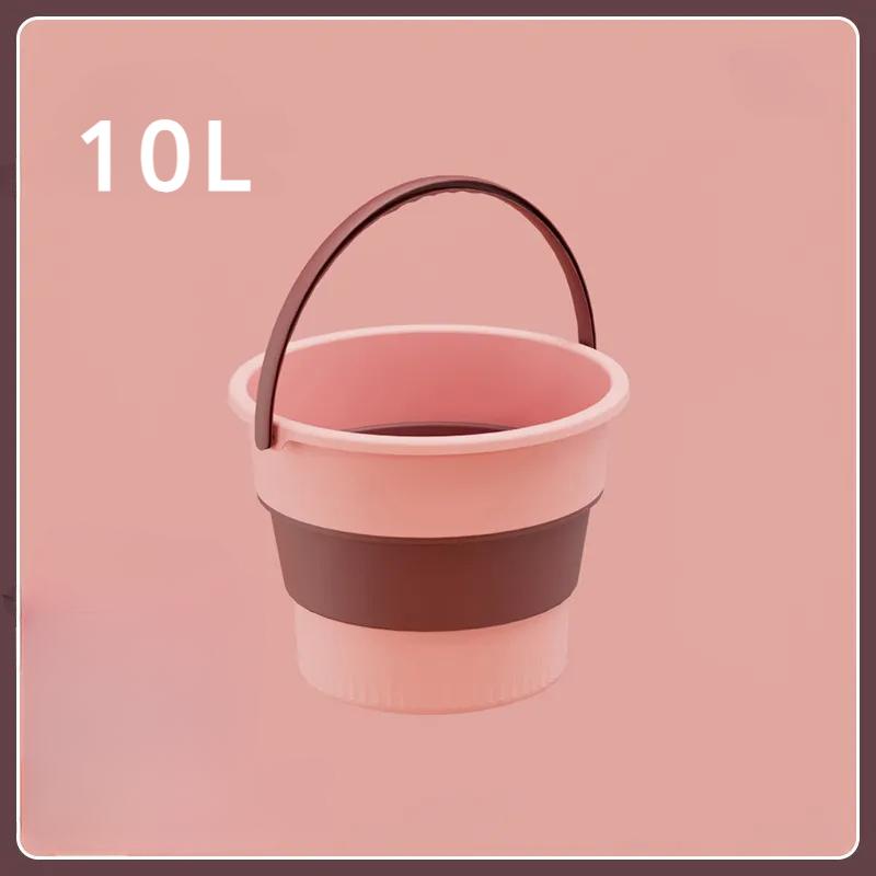 5L/10L Portable Folding Bucket Thickened Plastic Bucket for Fishing Camping Folding Bucket Bathroom Kitchen Camp Bucket
