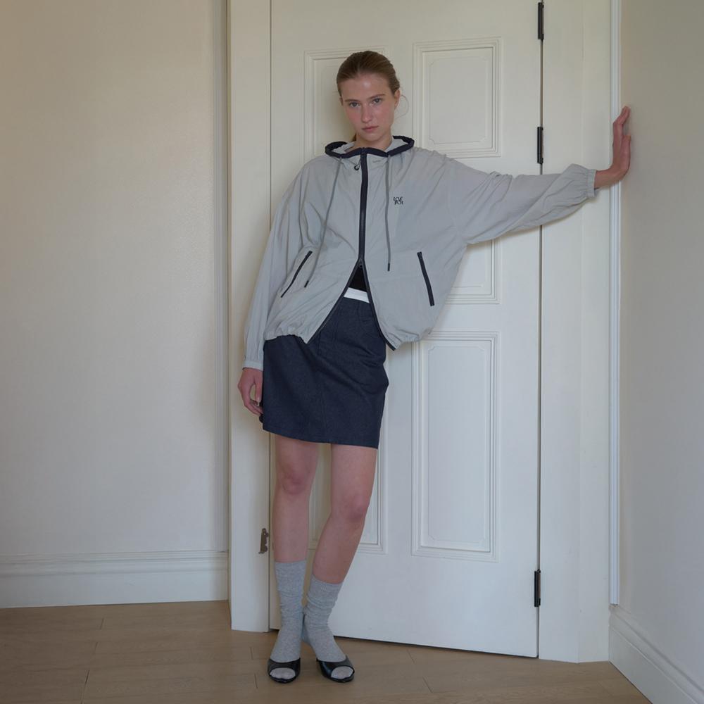 Elssibeui Cotton Mini Skirt_Indigo Blue