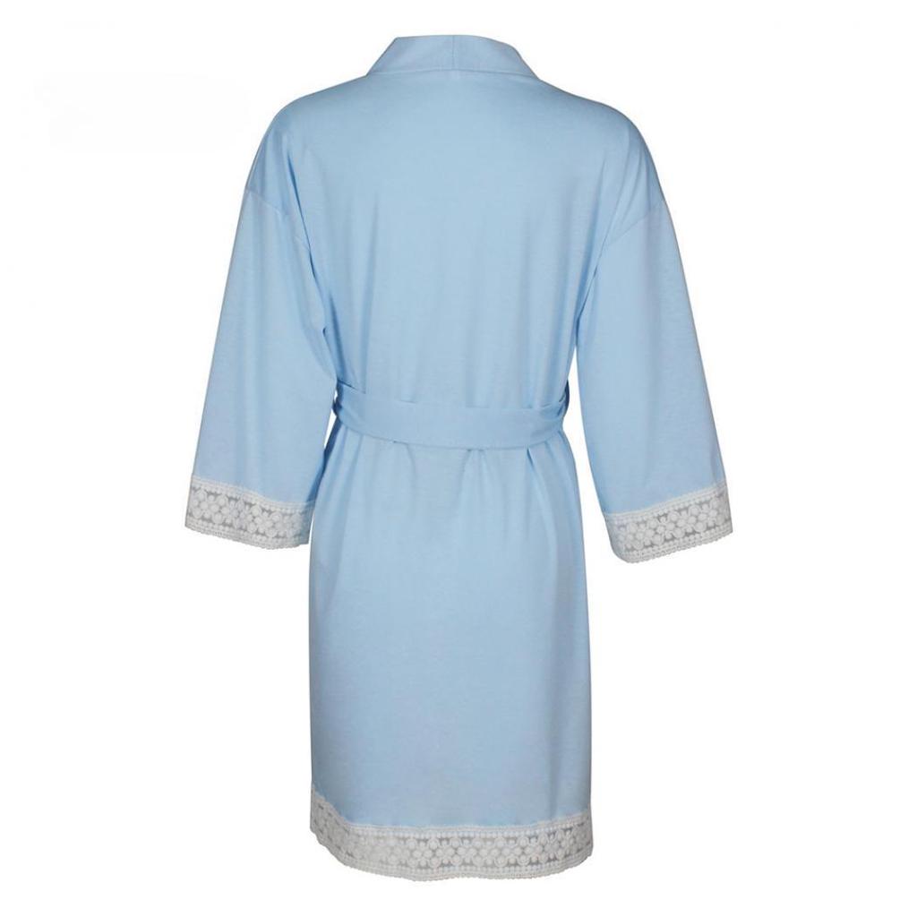 Women's Bathrobe Gown Maternity Nursing Nightdress Robe Kimono Pyjamas Cardigan Sleep Dress