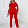 Nuovo jumpsuit a maniche lunghe con temperamento, inserti in rete, perline, sottile, da banchetto, taglia grande