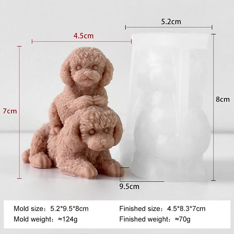 

DIY Stacking Puppy Silicone Mold Handmade Aroma Candle Plaster Teddy Pug Pet Dogs Mould Home Decoration Crafts Making Molds