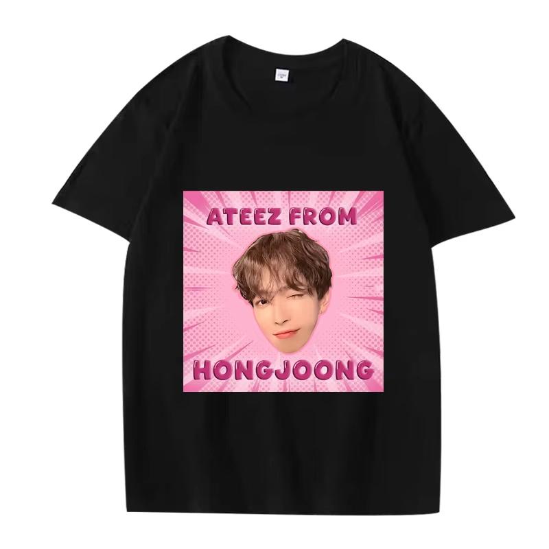Funny Ateez From Kpop T Shirt 2026 Unisexs Women Fashion Streetwear Short Sleeve Summer Print Unisex Tops S