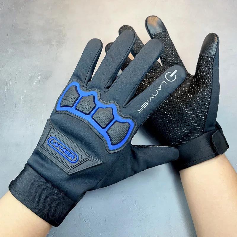 

Outdoor Cycling Winter Men s Warm Velvet Waterproof Windproof Touch Screen Anti-slip Sports Full Finger Motorcycle Gloves One Size