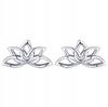 Earrings With Cubic Zirconia S925 Lotus Flower Stud Zirconia Crystals