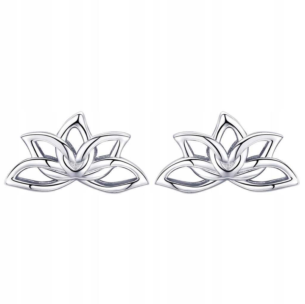 Earrings With Cubic Zirconia S925 Lotus Flower Stud Zirconia Crystals