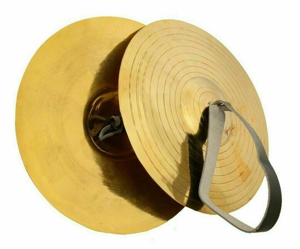 Traditional Brass Jhanj Cymbals – 10″ Hand Percussion Instrument