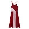 Kids Girls Mesh Overlay Ballet Contemporary Dance Dress Lyrical Leotard Costume Sleeveless Dresses
