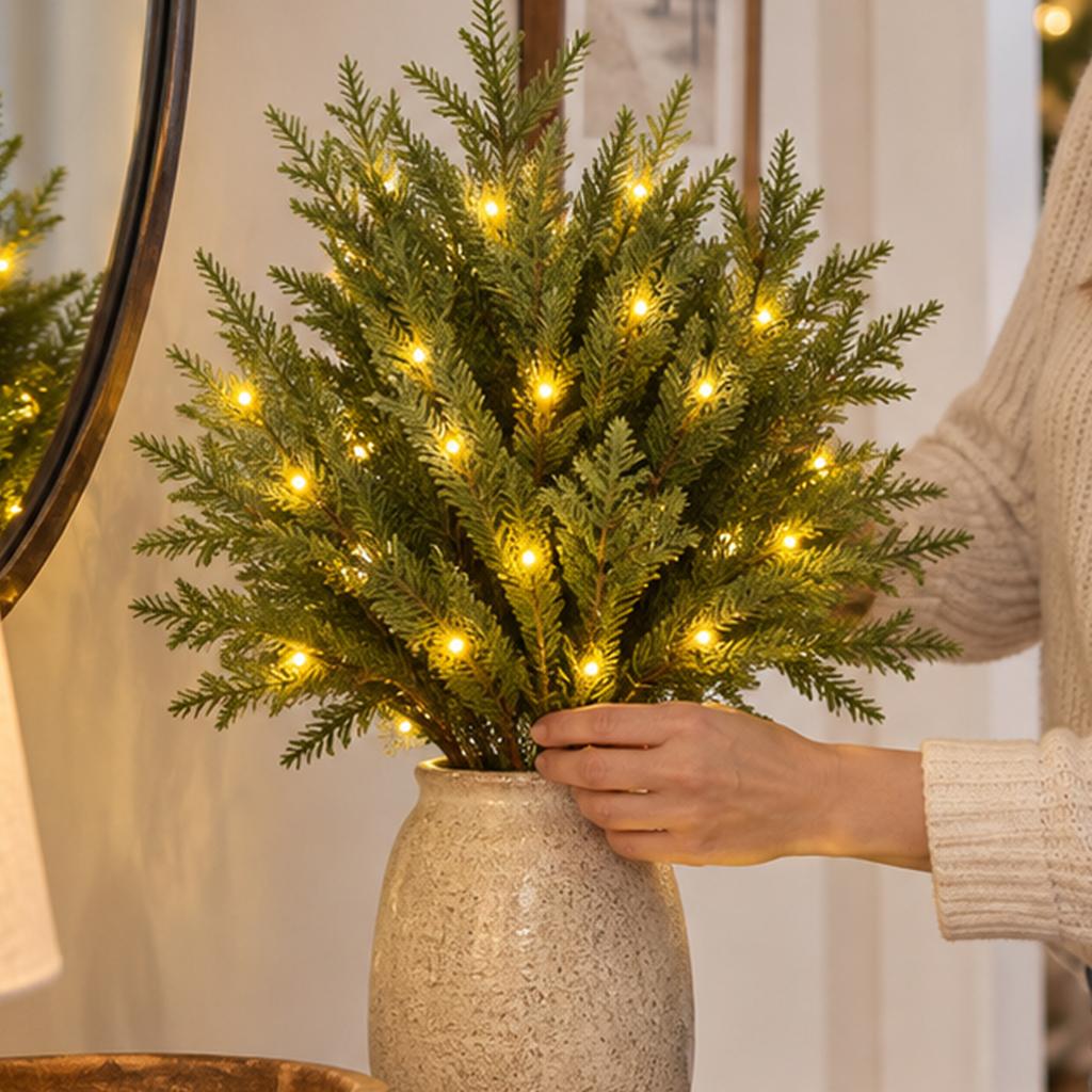 Artificial Christmas Tree Branches with Lights, Mixed for Holiday Home Decor