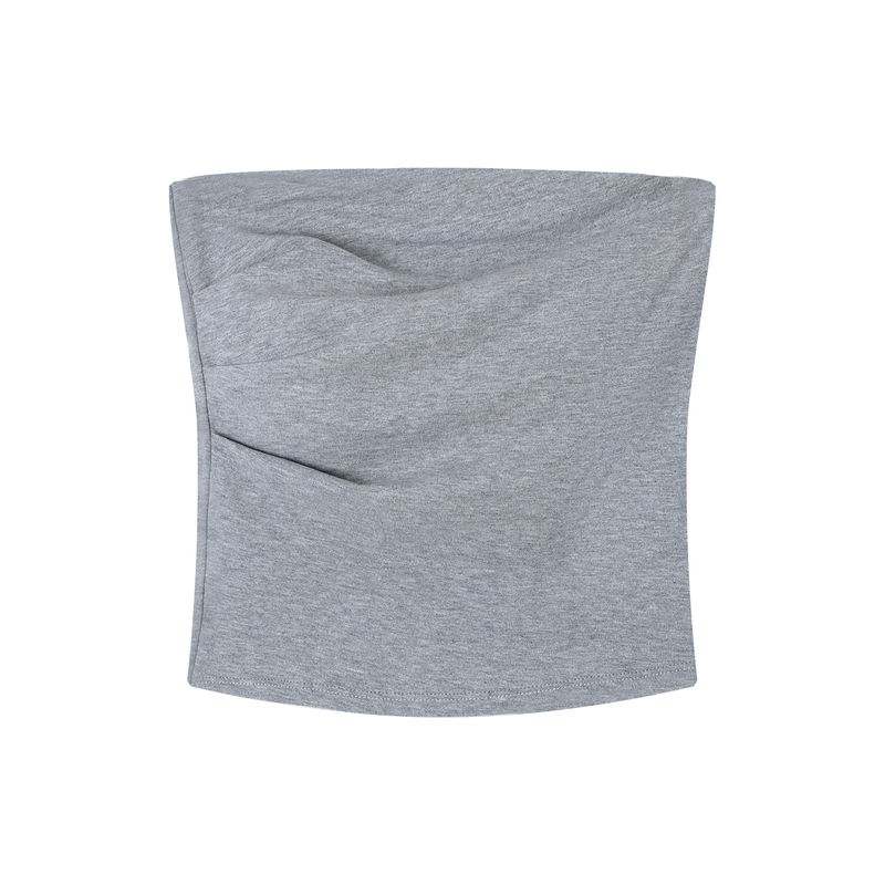 Kumikumi Pure Desire Style Sexy Temperament Pleat Tube Top Vest Women clothes Summer Slimming All-Match Belt Chest Pad Top