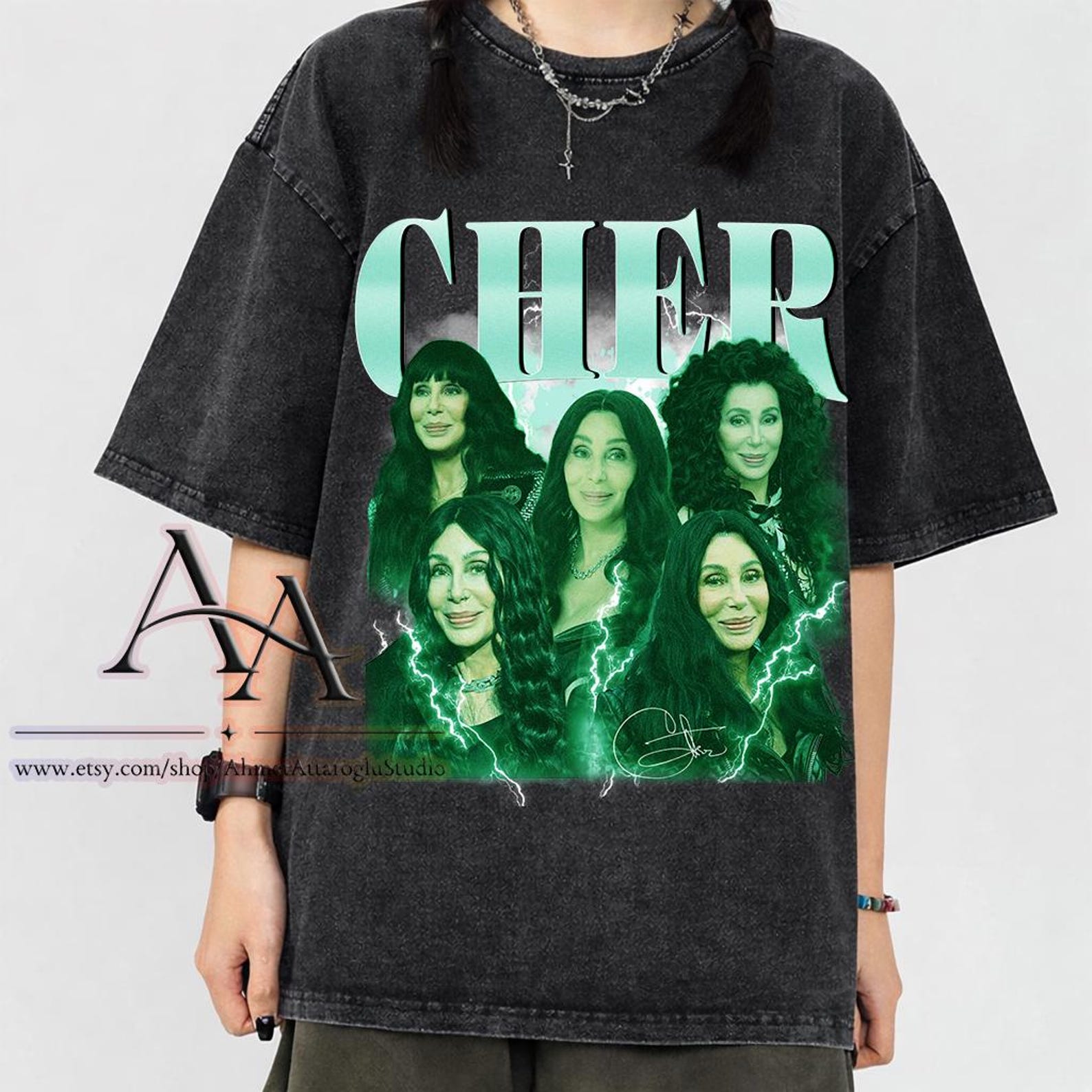 Mineral Wash Tee Cher Vintage Style T-Shirt, Unisex Crewneck Tee, Comfort Colors Cher Vintage Style T-Shirt 3XL