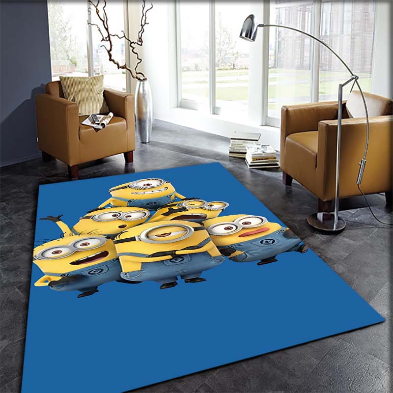 Stylish Minions Design Non-Skid Area Rug Living Room Bedroom Soft Carpet Children Play Mat Home Decor Gift