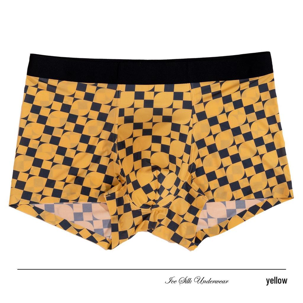 Trendige Herren-Seiden-Boxershorts - Glatte, bequeme Unterwäsche mit mittlerer Taille