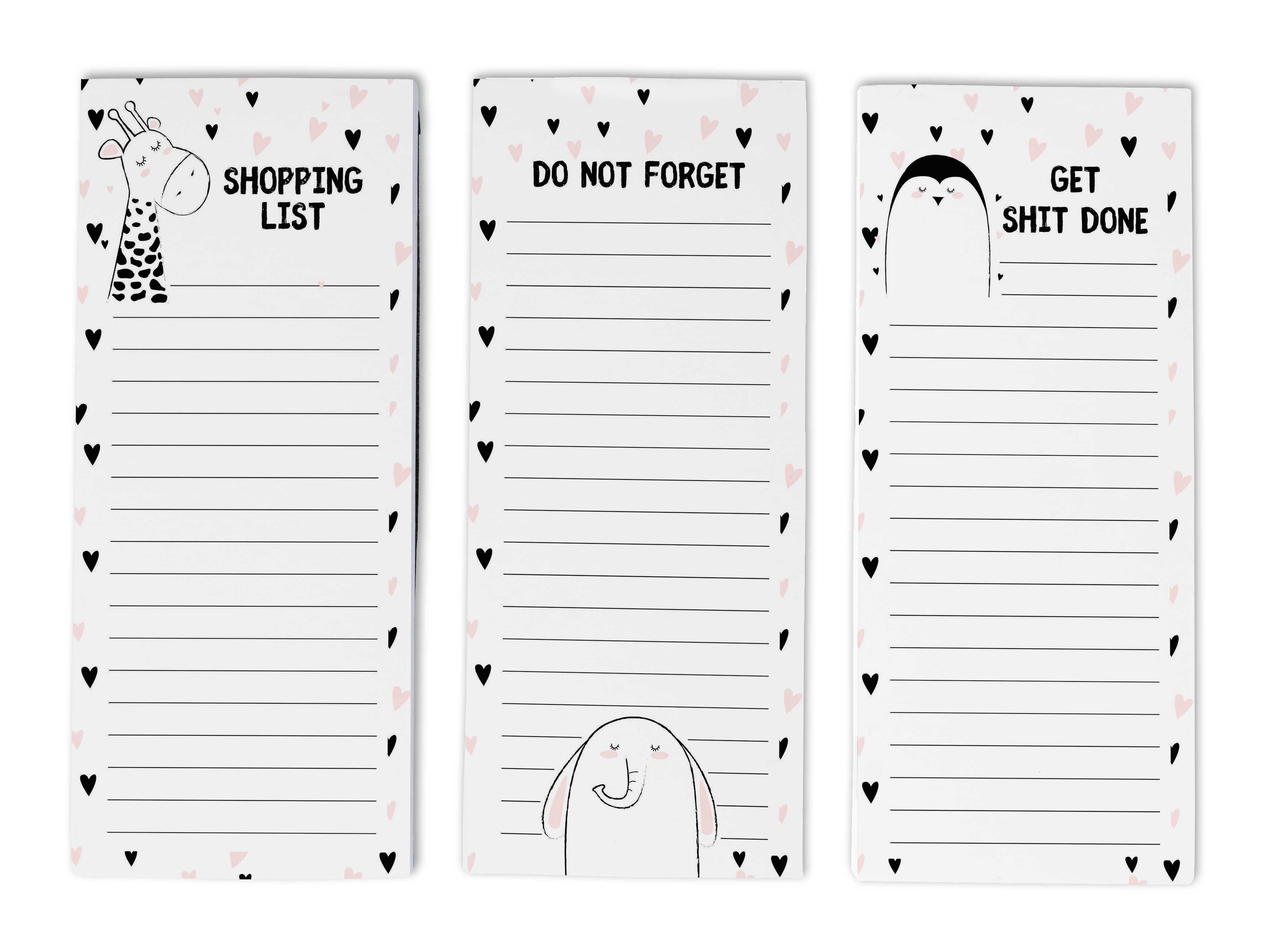 

Inkdotpot Pack из 3 магнитных блокнотов со списком дел на холодильник - магнитные блокноты для холодильника- (50 листов 8.75x3.8 cm чёрный