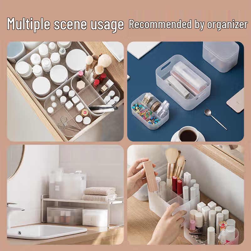 CHAHUA Frosted Divided Desktop Cosmetic Organizer