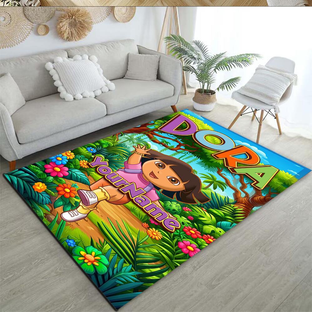 Dora Explorer Customize Your Name Floor Rug Office Rug Perfect for Balcony Dormitory Decorate room Foyer Antislip Carpet Office home decor