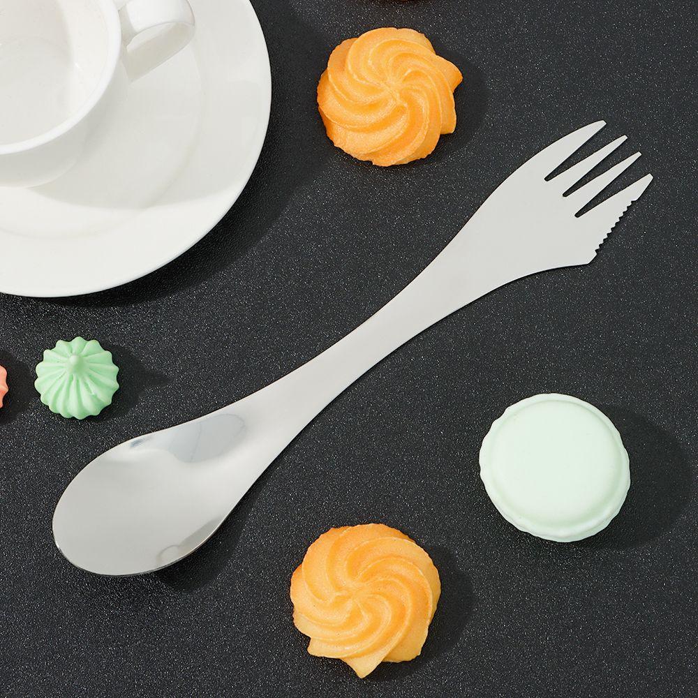 Camping Tableware Cutlery Tool Fork Spoon 3 In 1 Stainless Steel