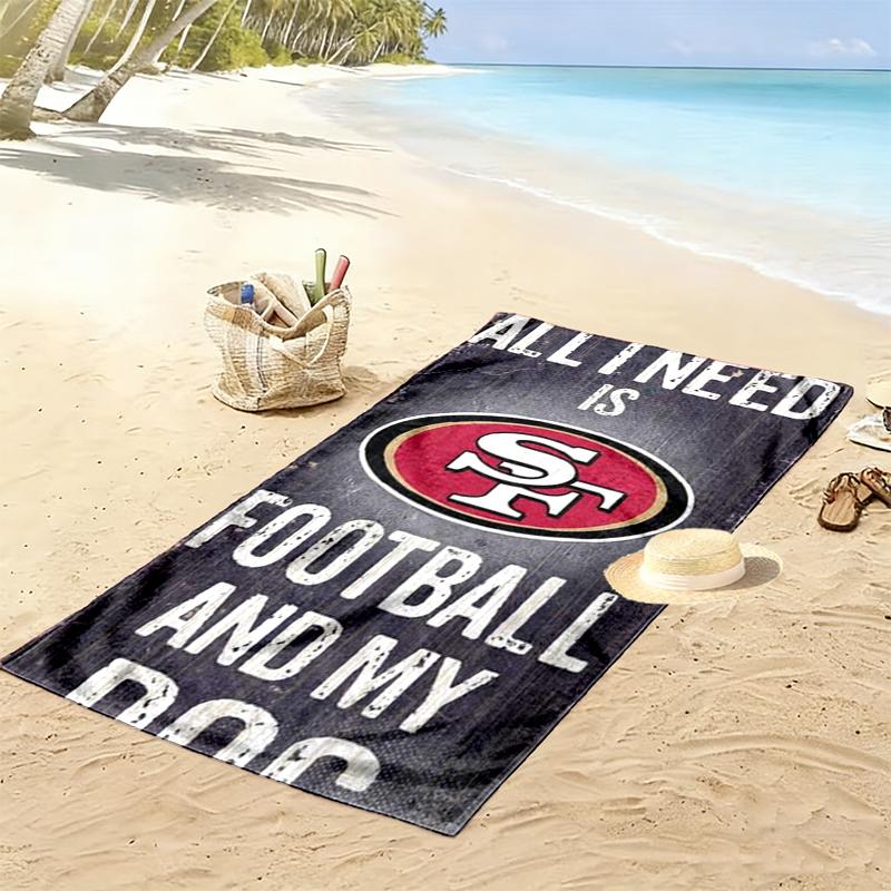 San Francisco 49Ers Print Beach Towel, Large Soft Quick Dry Towel for Beach Camping Swimming