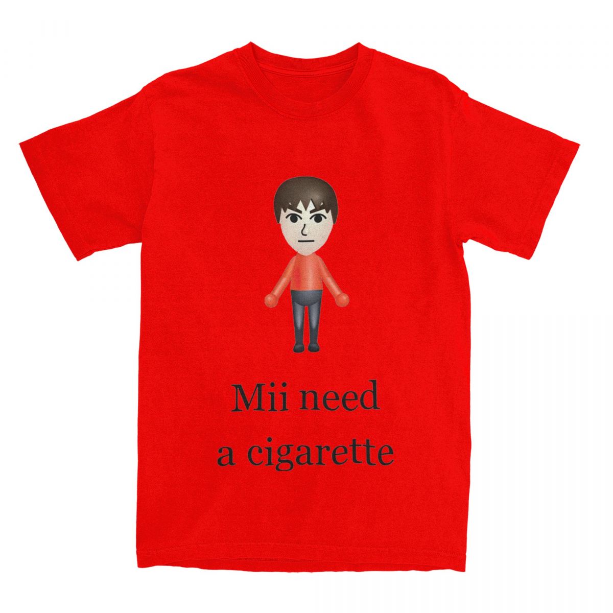 Mii Need A Cigarette Unisex Women T Shirt Mii Brawler Merch Cool Tee Shirt TShirts Cotton Gift Idea Clothing S