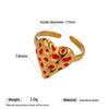 Stainless Steel Dopamine Color Ring Women Heart Enamel Open Ring Fade-Resistant Fashion Banquet Daily Jewelry Accessories Gifts