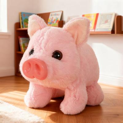 Peluche Cochon Électrique Jouet Cochon Interactif Marchant Poupée Cochon avec Son Mouvement Poupée Animal en Peluche Réaliste