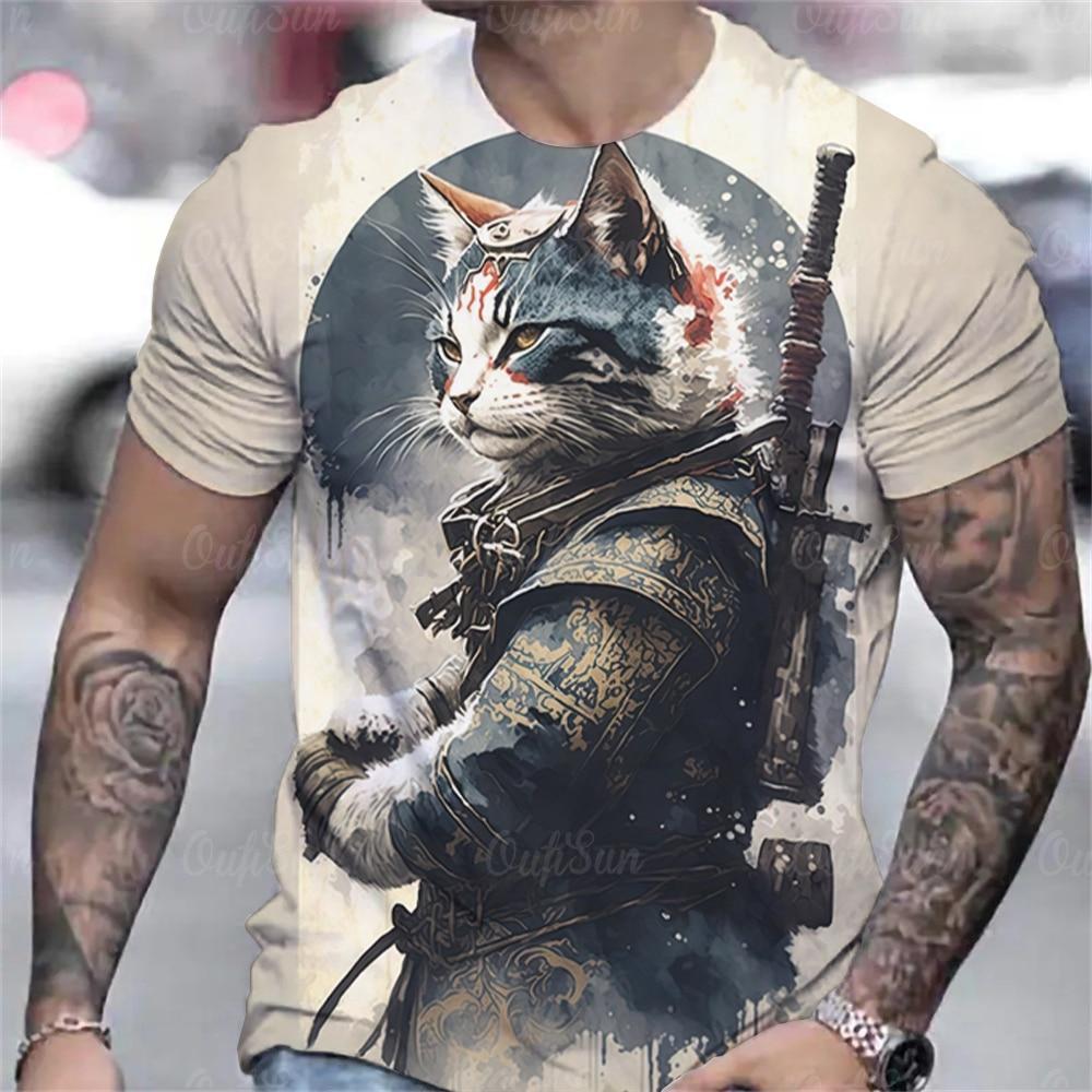 

Мужская футболка с изображением животных 3d с принтом оборотня, летняя повседневная футболка с короткими рукавами, свободная мужская одежда больших размеров, уличные дизайнерские топы S