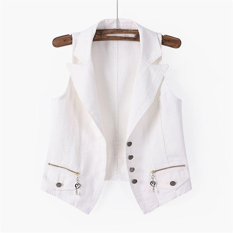 Fashion Denim Vest Female Streetwear V Neck Women Vest Summer Large Size Waistcoat Jeans Tops Sleevless Jacket Chaleco Mujer