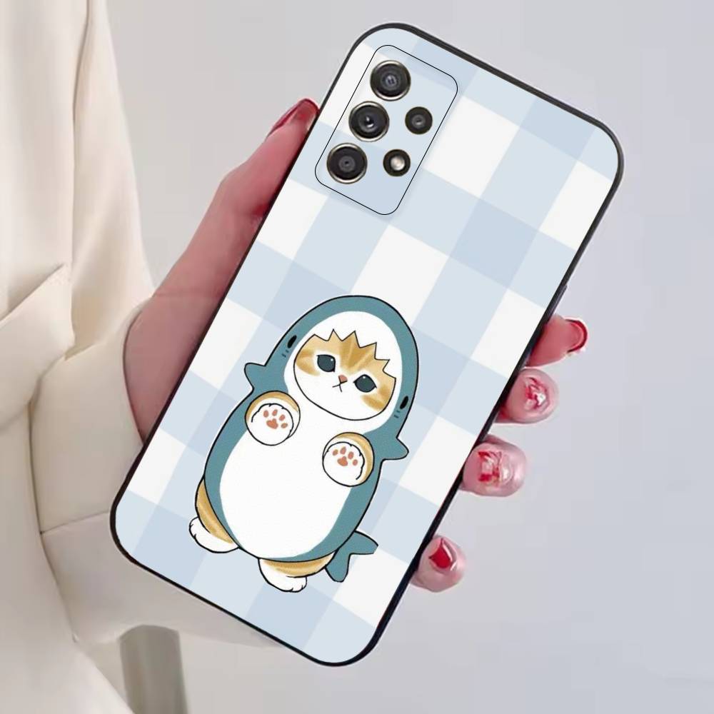 M-Mofusand Cat Cute Cartoon Phone Case For Samsung S25,S24,S21,S22,S23,S30,Ultra,S20,Plus,Fe,Soft Silicone Black Cover