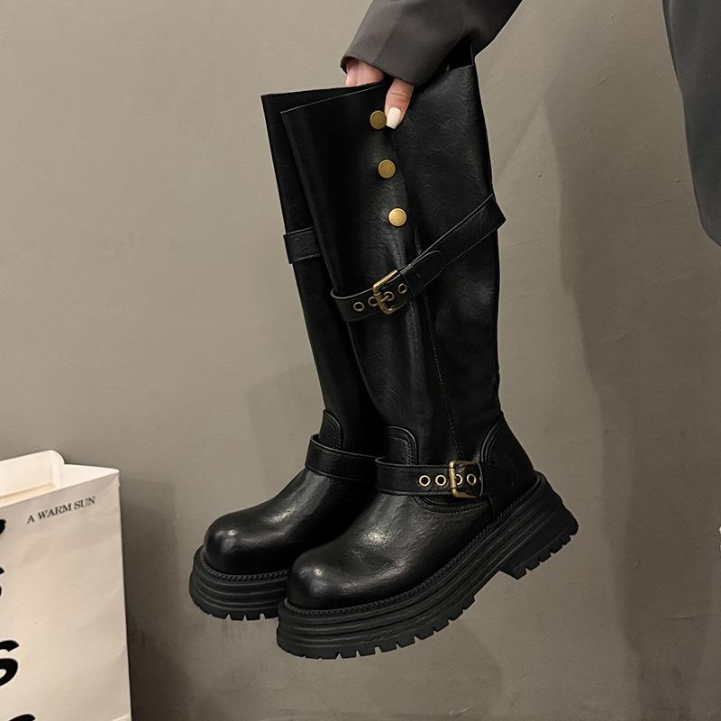 Thick-soled two-wear British Martin boots women's 2025 autumn and winter new Maillard medium boots small height-increasing women's boots