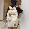 Schoolbag1011 new Mori ins Japanese solid color canvas casual small backpack retro niche simple student class