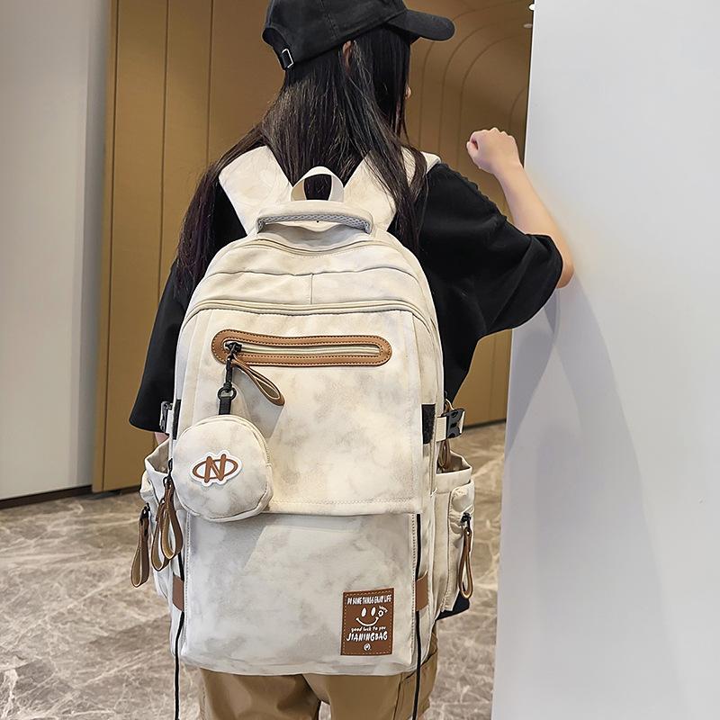 Schoolbag1011 new Mori ins Japanese solid color canvas casual small backpack retro niche simple student class