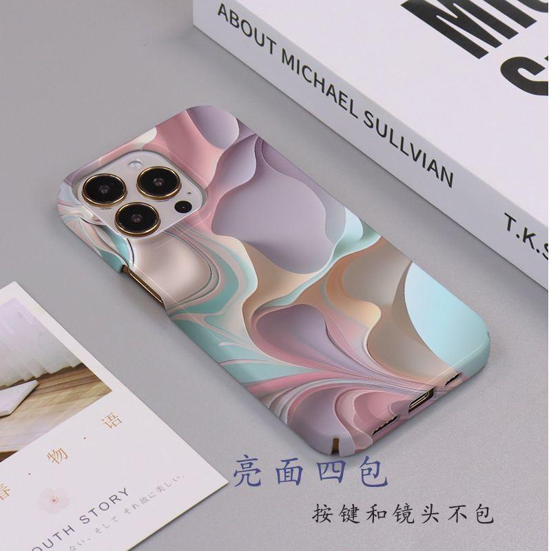 

Чехол для iPhone 15promax из цветного абстрактного холста - твердый чехол Feilin с глянцевой поверхностью для iPhone 15/15pro/15prpmax/15plus/14/13/12/11/XS/XR Apple 15plus