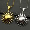 Vinatge Sun and Moon Pendant Necklace For Women Men Stainless Steel Gold Silver Color Chain Necklaces Trend Jewelry Gift
