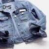 Damen Jacke Umlegekragen Langarm Einreihig Einfarbig Knöpfe Brusttaschen Slim Fit Denim Hip Hop Streetwear Lady Coat
