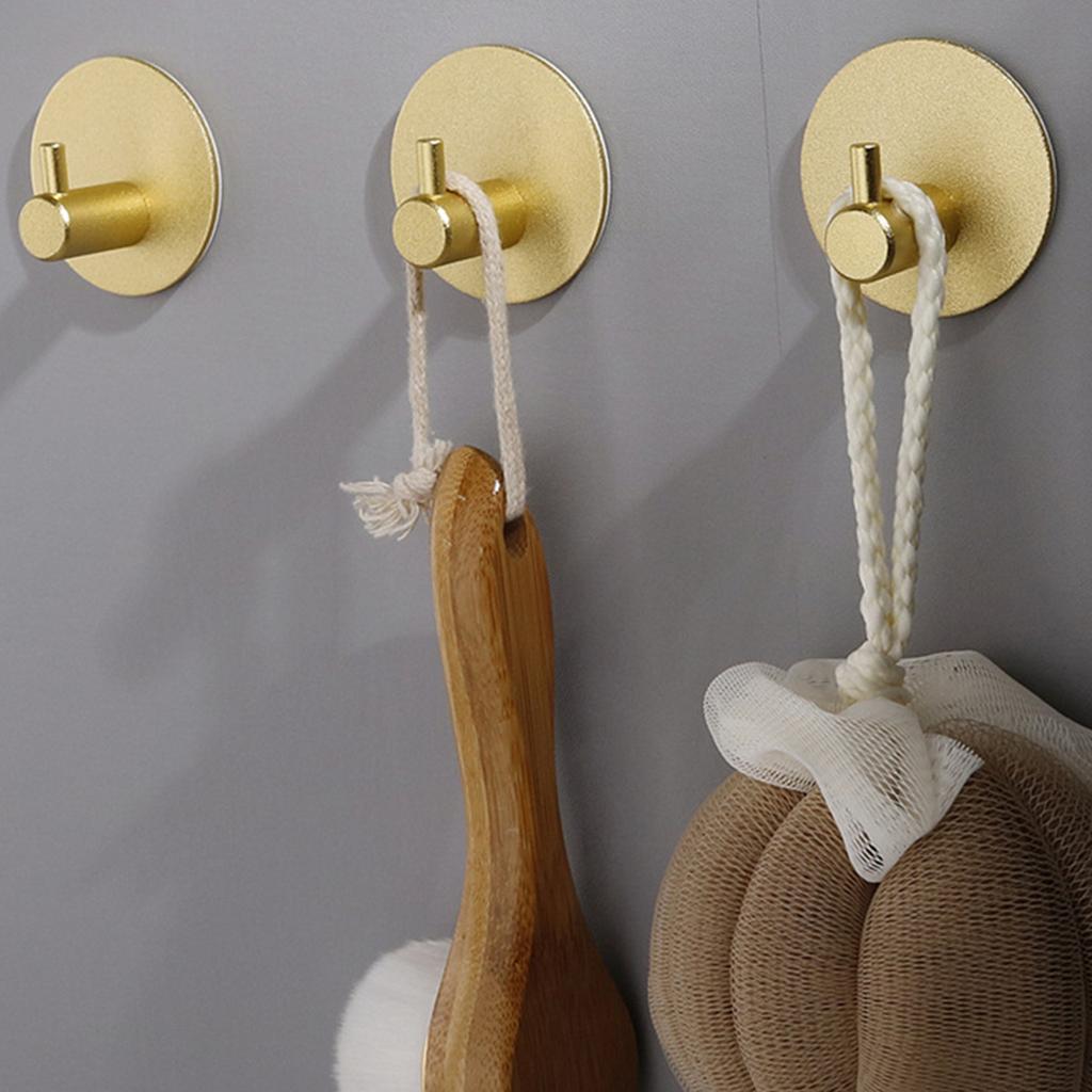 Home Use Round Self Adhesive Wall Door Hook Holder Rack Key Clothes Coat Towel Hanger Aluminum