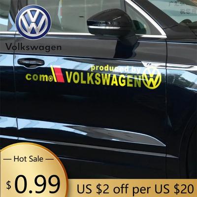 For VOLKSWAGEN VW Laser Reflective Car Windshield Stickers Auto Body Decals for Volkswagen Passat Tiguan Bora Jetta CC Beetle Sc