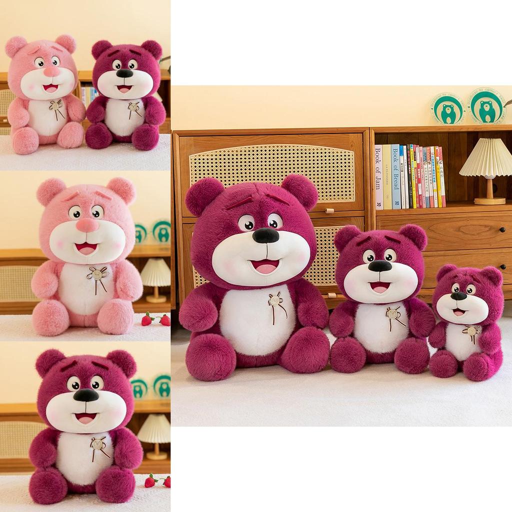 Adorable Plush Pink Teddy Bear Creative Cartoon Stuffed Animal Toy For Kids Gift
