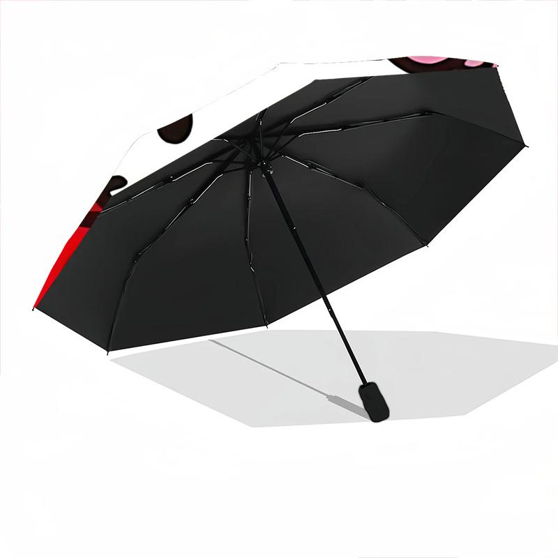 1pc Strawberry Hello Kitty Automatic Opening/Closing Umbrella with Foldable Design, 8-Bone Iron Frame Outdoor Umbrella for Fans, Travelers, Daily Use,