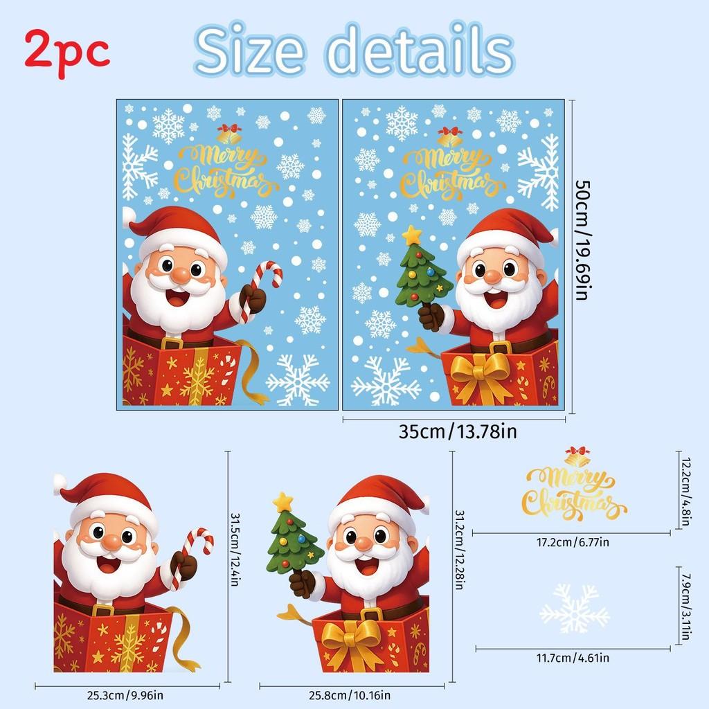 Window Holiday Stickers With Pvc Snowflakes Penguins And Santa Christmas For