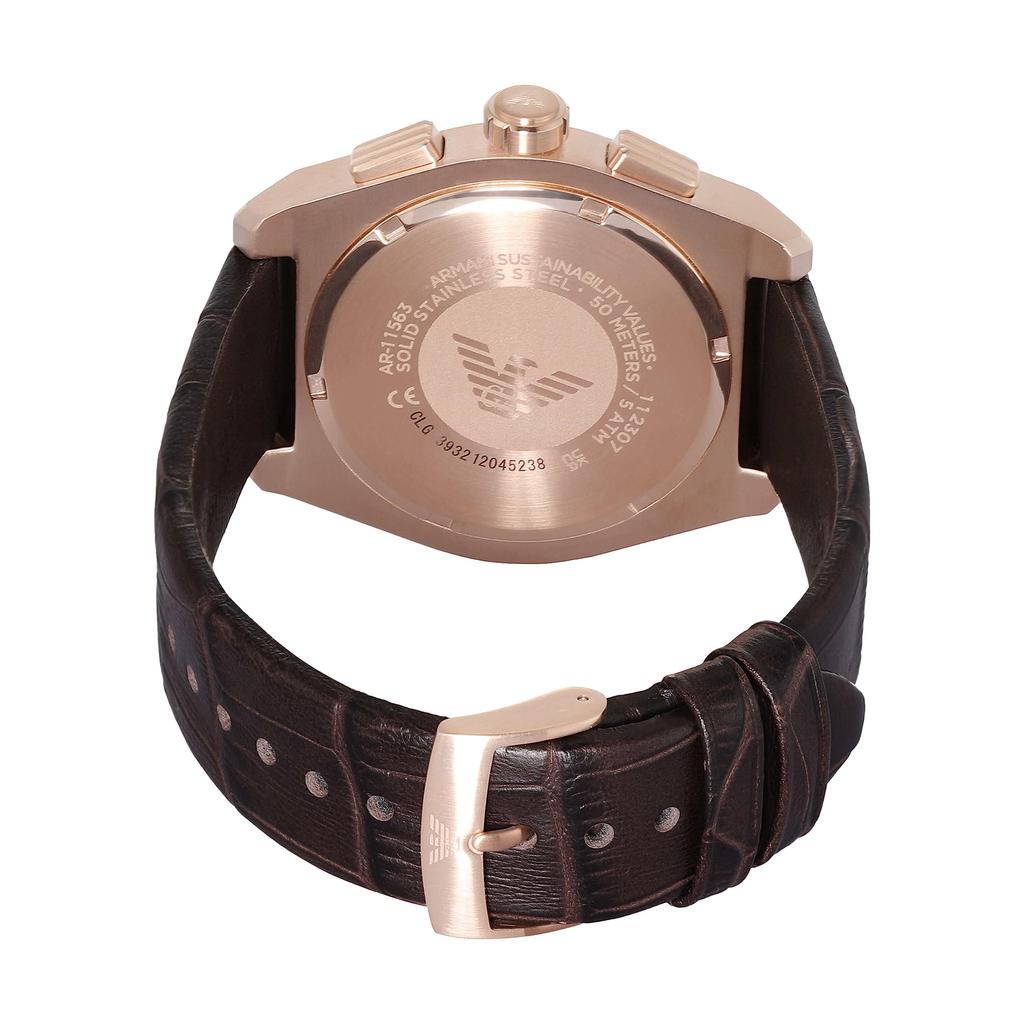Emporio Armani Chronograph Brown Leather Watch
