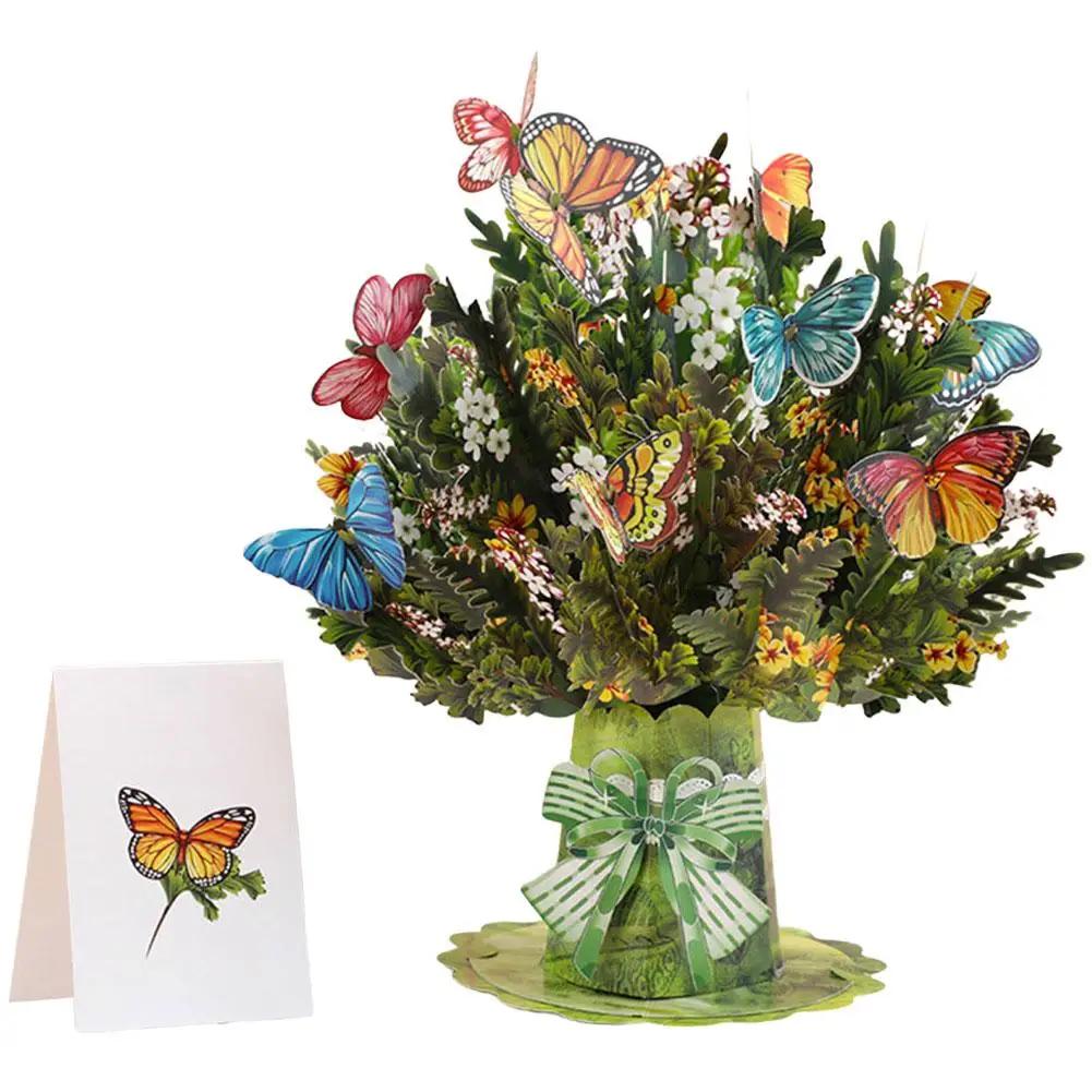 Premium 3D Aufklappbare Blumenstrauß-Karte Muttertagsgeschenk Grußkarten Valentinstag Jahrestag Dankeskarte Geburtstag 2026 Du D R6U0
