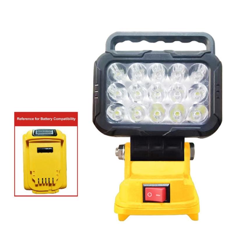 High Brightness Waterproof Tool Lamp With Battery Protective System 5V 2.1A Charging Port For Smartphones And Power Tool