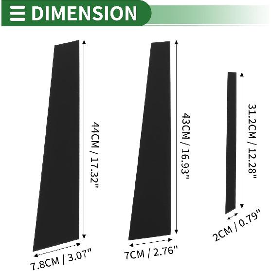 Motoforti Door Pillar Window Trim Anti Scratch Sticker Pillar Posts Door Outer Exterior Cover for Honda Accord 2003-2007 Black