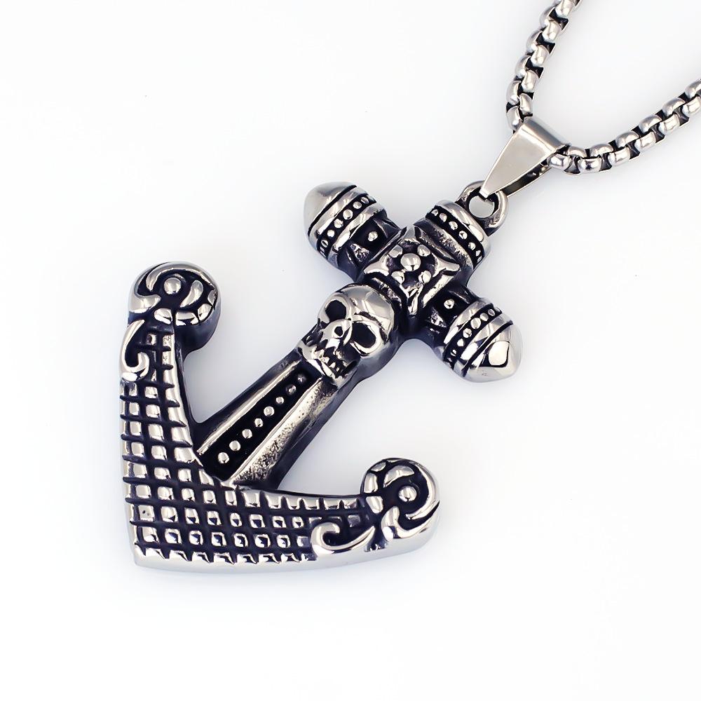 Necklace Vintage Anchor Viking Like Nautical Sailing Cross Pendant