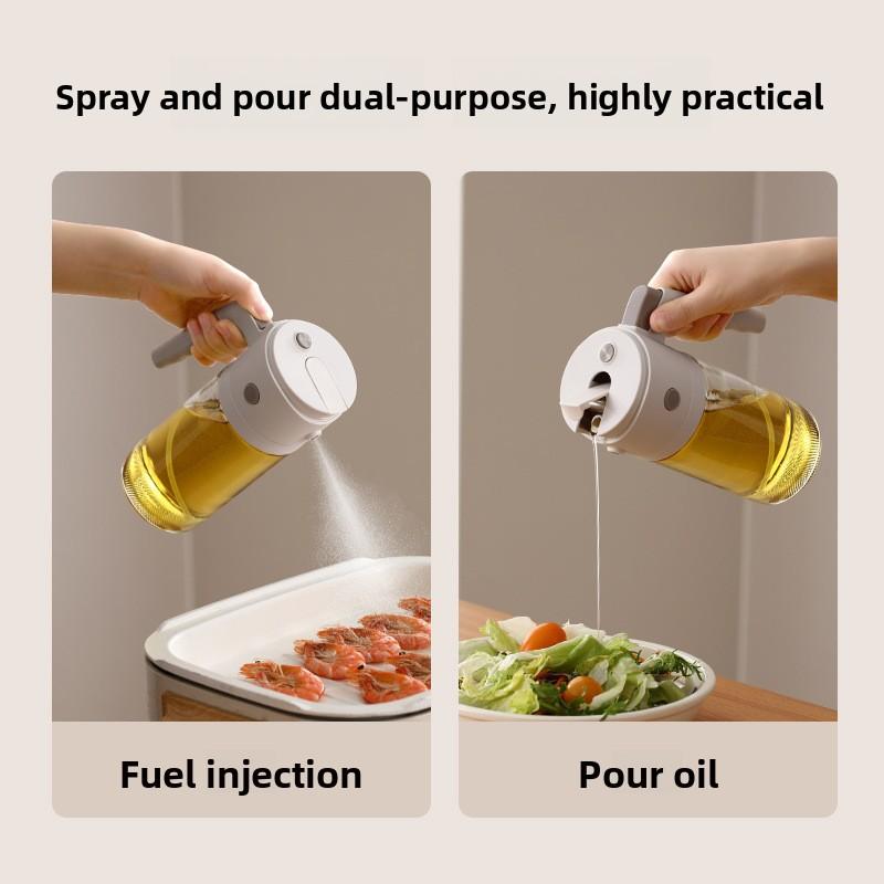 The Kitchen Oil Spray Bottle Is A Dual-purpose Glass Seasoning Bottle and An Integrated Oil Spray Bottle