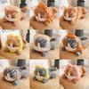 Lion Flower Bread Headwear Cat Plush Toy Cartoon Stuffed Doll Decoration Gift