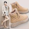 Snow Boots New Fashionable Versatile Thick-soled Medium-top Small Short Boots Women's Boots Children's Winter Velvet Cold-resistant Warm Women's Shoes