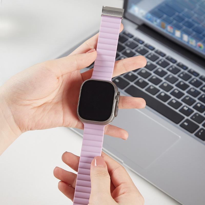 Watchband Return Clip Silicone Strap For iWatch Band 49mm 45mm 41mm 44mm 40mm 42mm 38mm 45 Mm Watch Band for iWatch Series 8 7 3 4 5 6 Se