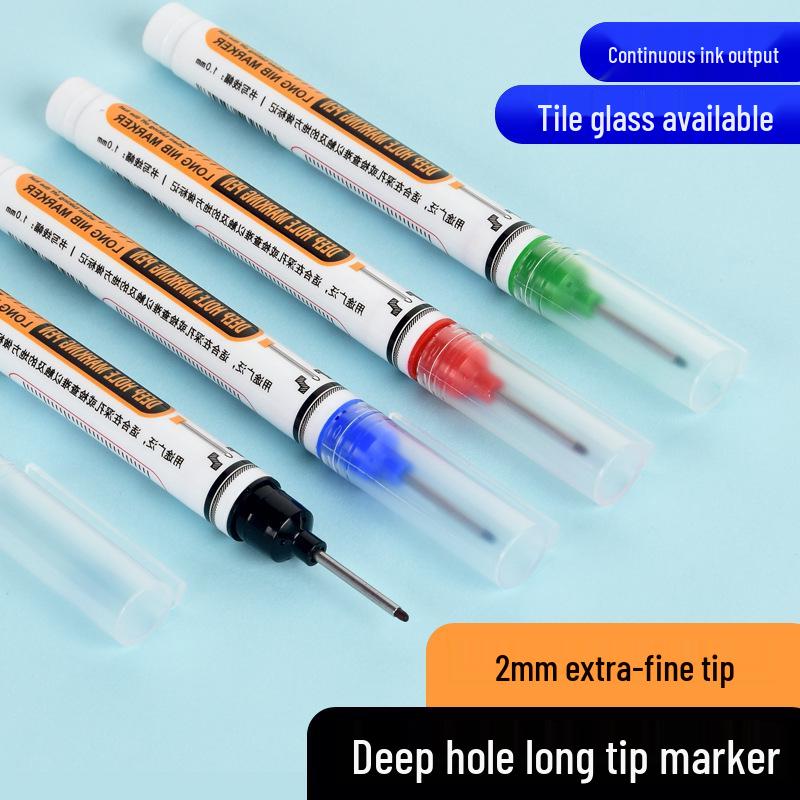 Extra-Long Oil-Based Quick-Dry Marker for Woodworking, Hardware, and Tile Drilling